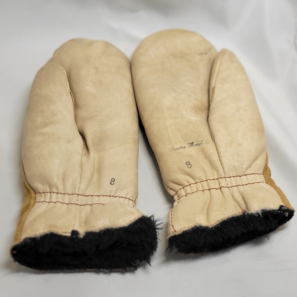 Vintage horsehide small size 8 tan outer black fur inner very warm - Picture 3 of 6